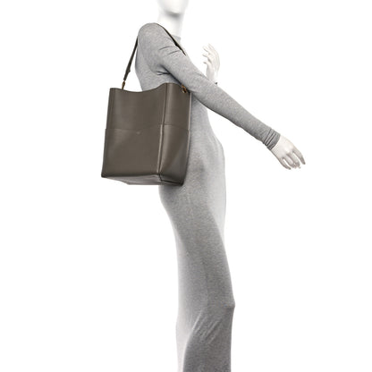 Celine Soft Grained Calfskin Sangle Bucket Bag Taupe 2 of 9