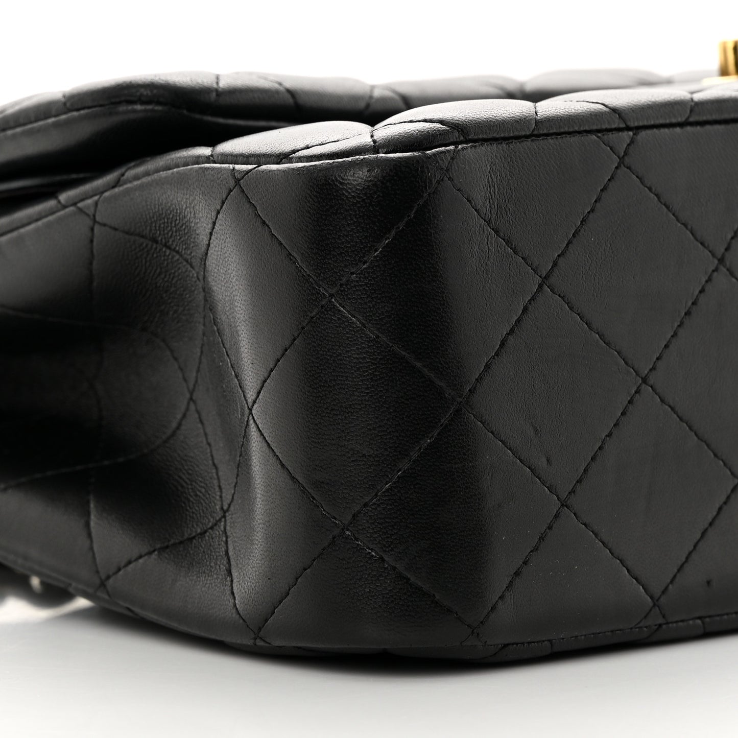 Lambskin Quilted Jumbo Double Flap Black