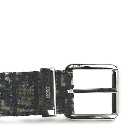 Christian Dior Oblique 35mm Belt 100 40 Beige Blue 7 of 8