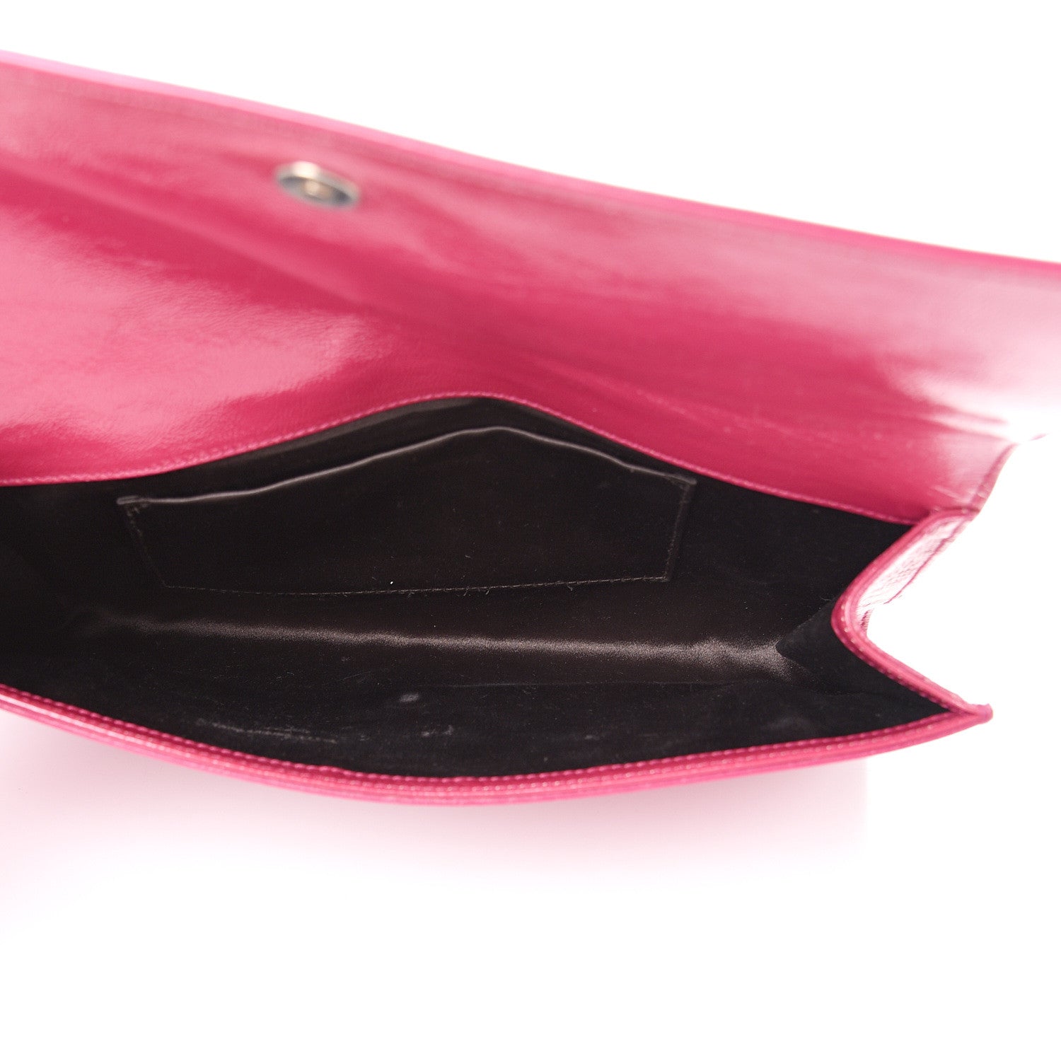 Saint Laurent Textured Patent Monogram Large Belle De Jour Clutch Fuchsia 4 of 11