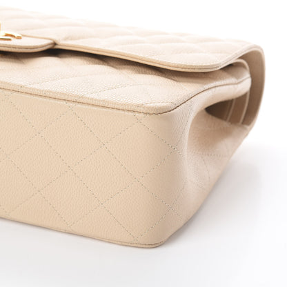 Chanel Caviar Quilted Jumbo Double Flap Light Beige 6 of 9