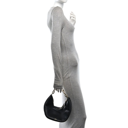 Valentino Garavani Grainy Calfskin Small Vlogo Moon Hobo Bag Black 2 of 9
