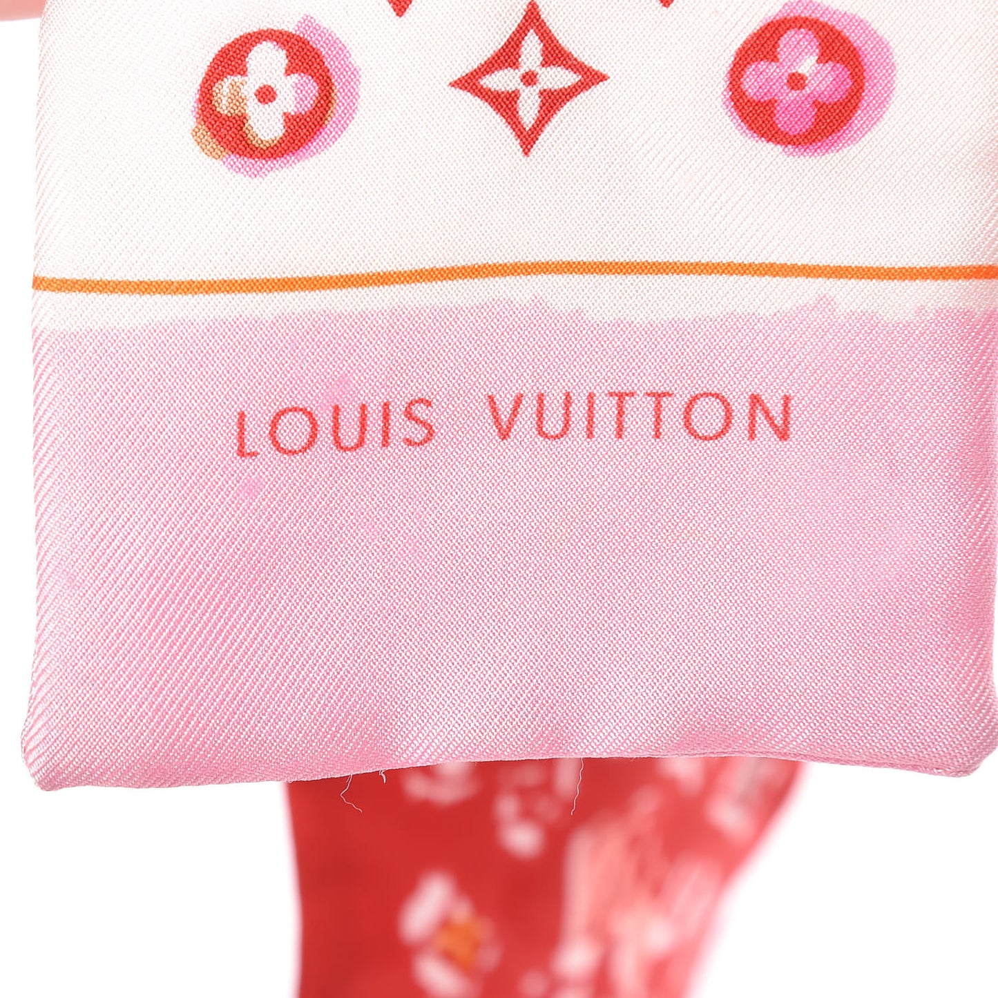 Silk Monogram Splash Bandeau Red