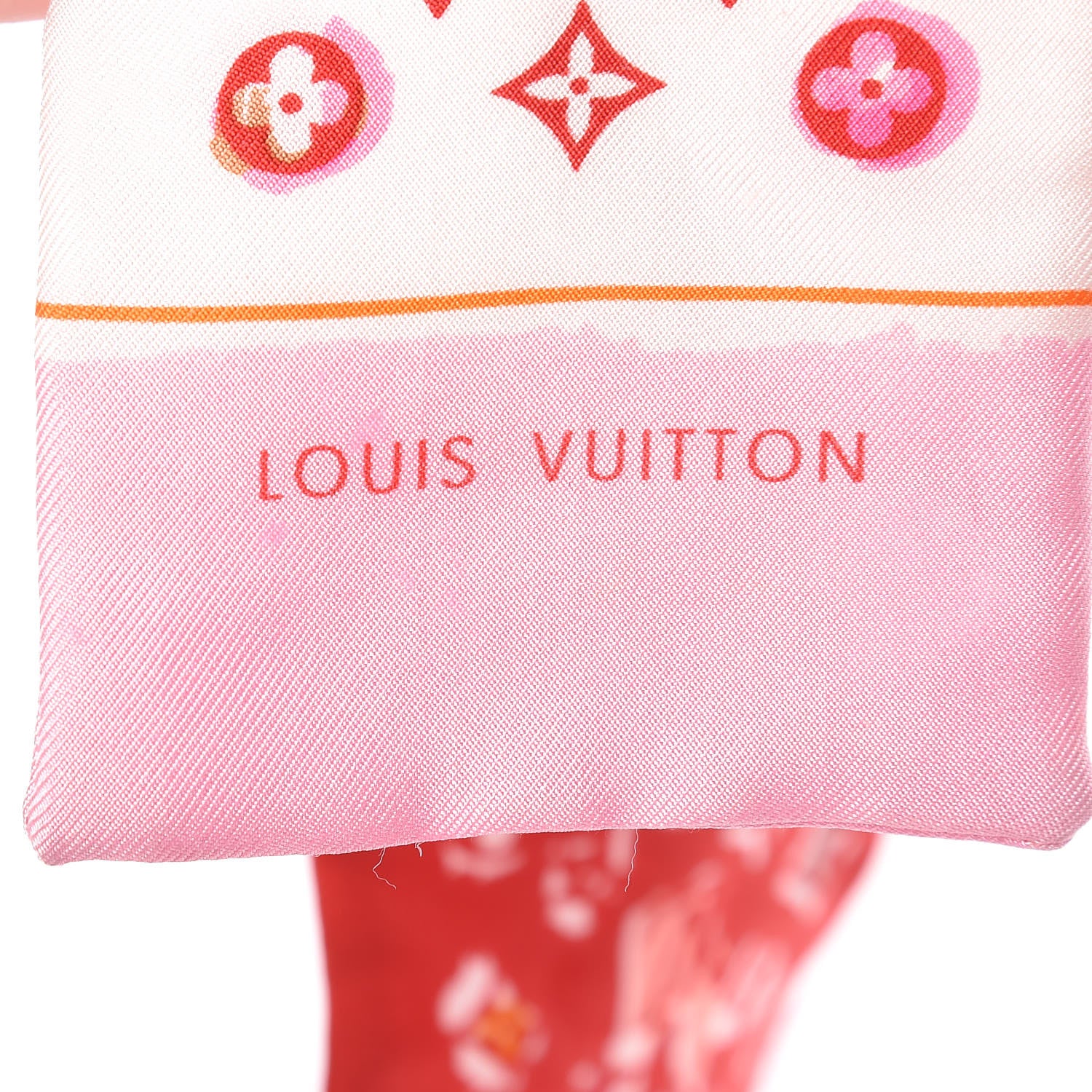 Louis Vuitton Silk Monogram Splash Bandeau Red 5 of 9