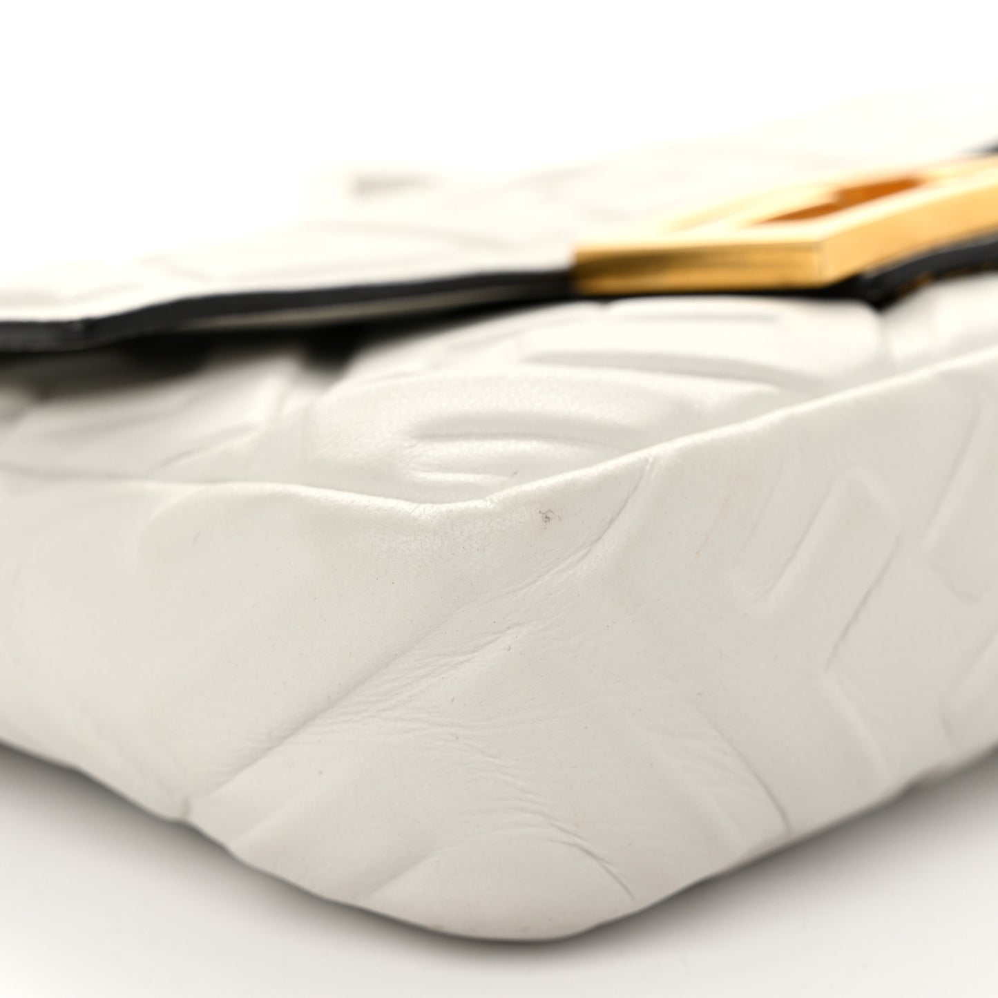 Nappa FF 1974 Embossed Mini Baguette White