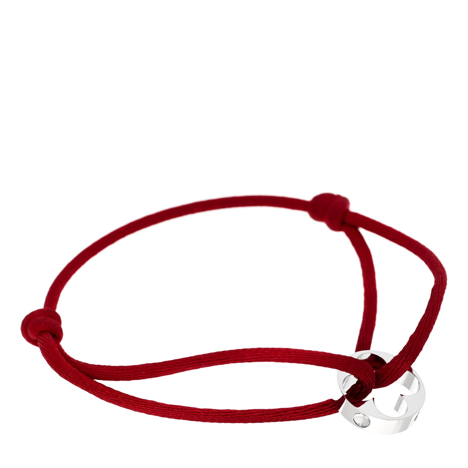 Louis Vuitton 18K White Gold Cord Empreinte Adjustable Bracelet Red 1 of 3