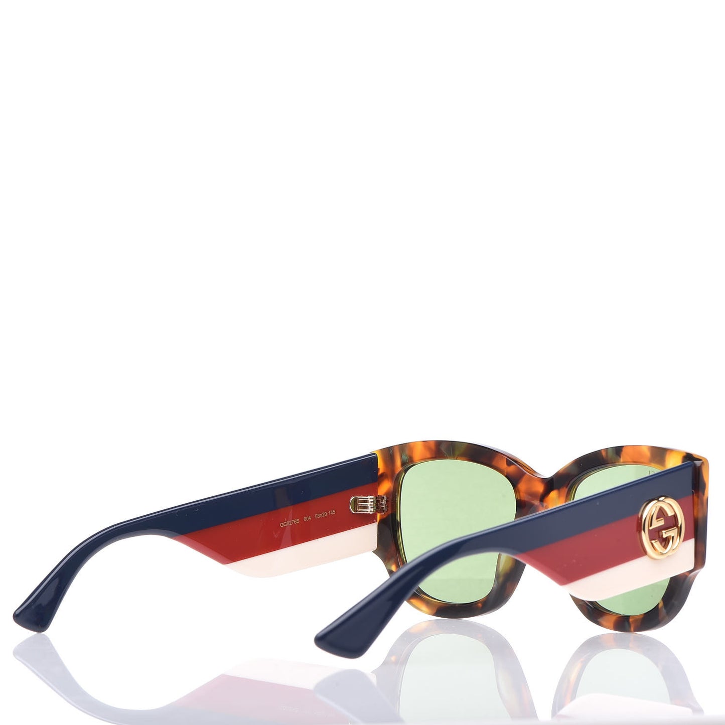 Acetate Web Oversized Frame Rectangle Sunglasses GG0276S Tortoiseshell
