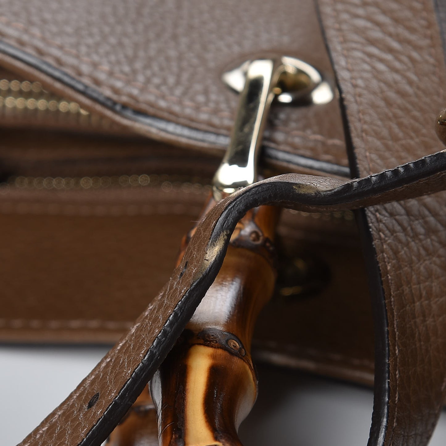 Cellarius Calfskin Large Bamboo Shopper Tote Acero