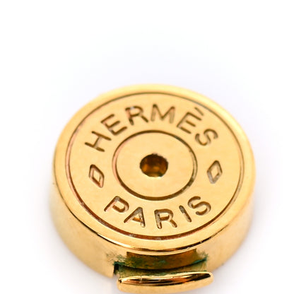 Hermes Gold Lacquered Cage d'H Earrings Orange 4 of 4