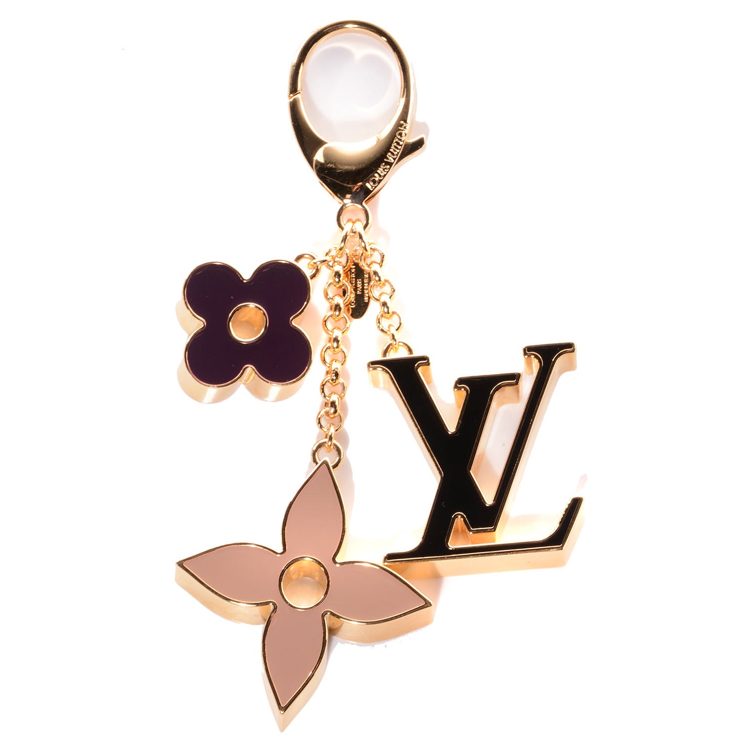 Fleur De Monogram Bag Charm Dore