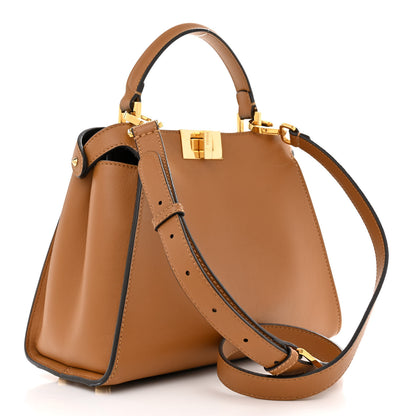 Fendi Vitello Tahiti Burro Medium Peekaboo Iconic Essentially Satchel Nocciola Asfalto Cast 3 of 14