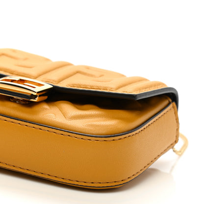 Fendi Nappa Matisse FF Embossed Nano Baguette Charm Zucca 10 of 11