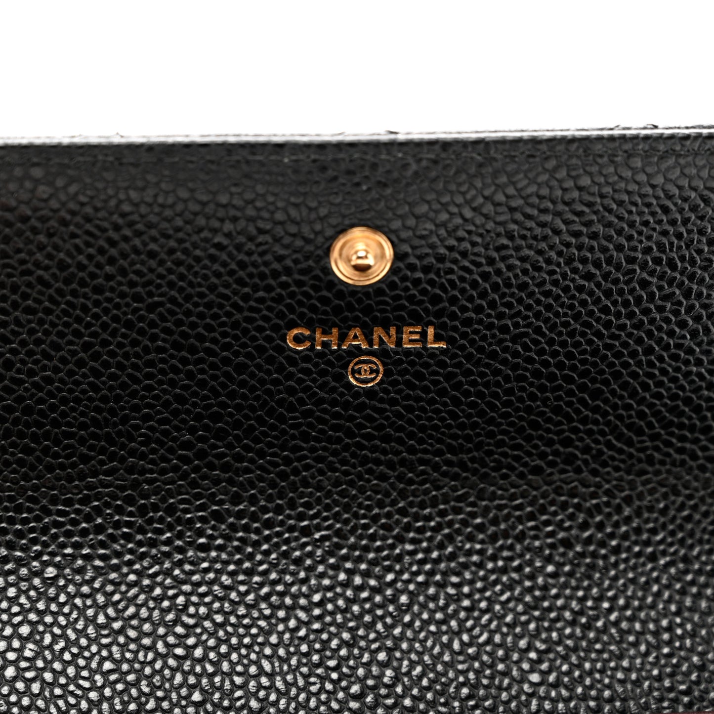 Caviar Quilted Large Gusset Flap Wallet Black