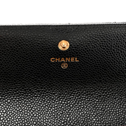 Chanel Caviar Quilted Large Gusset Flap Wallet Black 6 of 9