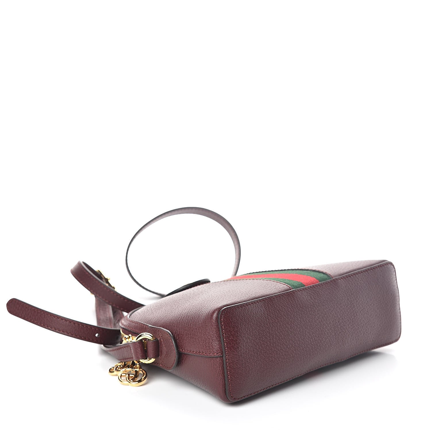Gucci Textured Calfskin Web Small Ophidia Dome Shoulder Bag Vintage Bordeaux 4 of 9