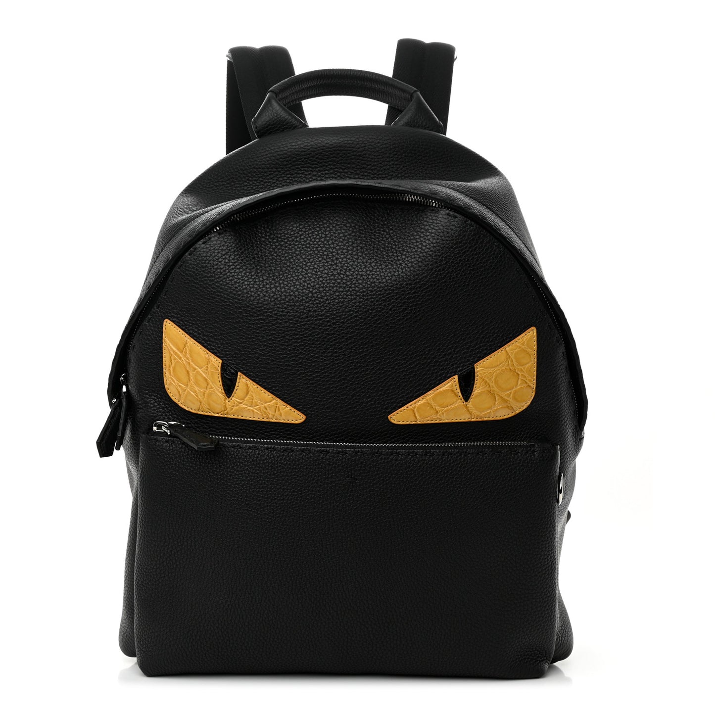 Cuoio Romano Selleria Crocodile Monster Eyes Backpack Black Girasole