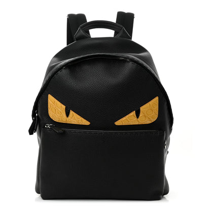 Fendi Cuoio Romano Selleria Crocodile Monster Eyes Backpack Black Girasole 1 of 13