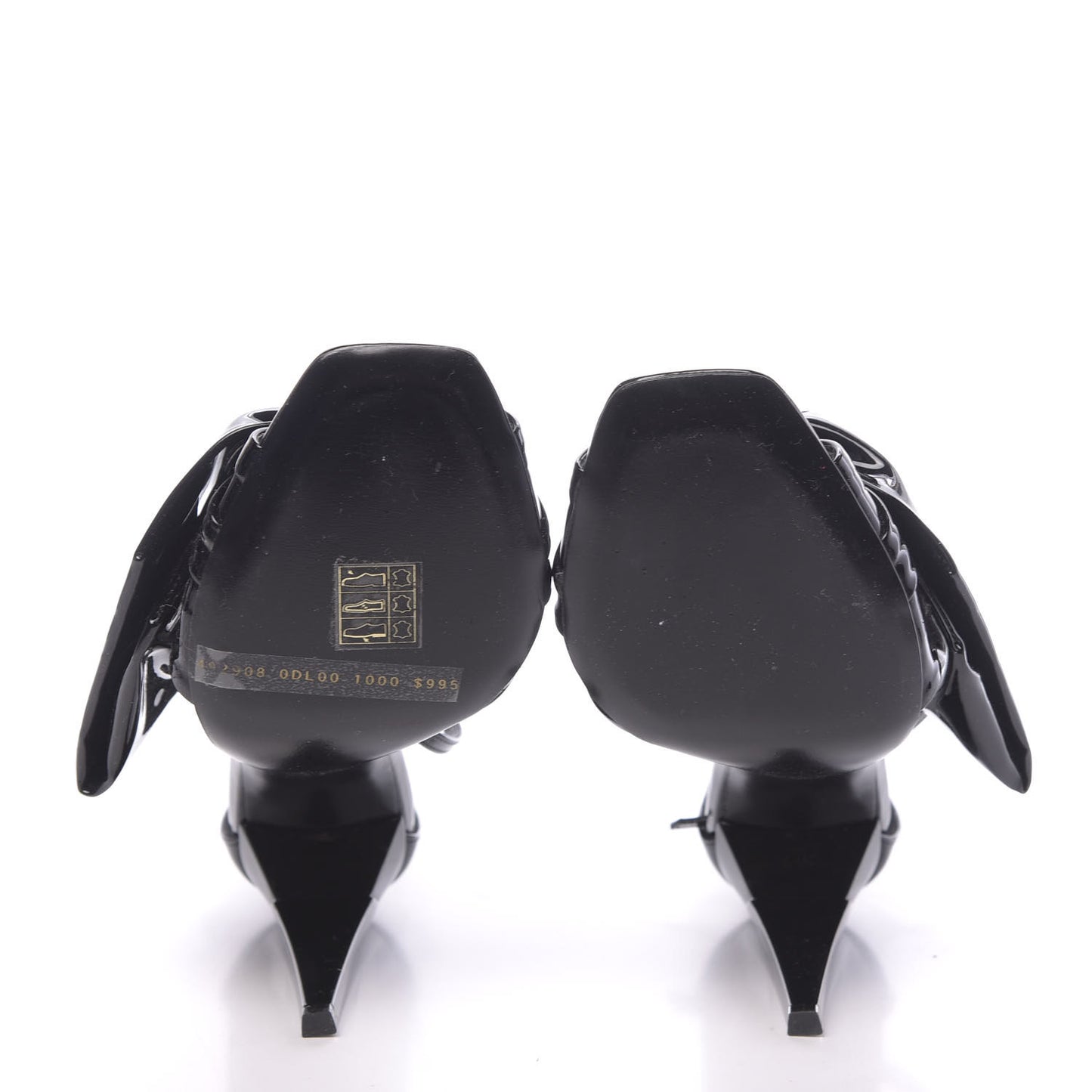 Patent Calfskin Freja 105 Bow Sandals 35.5 Black