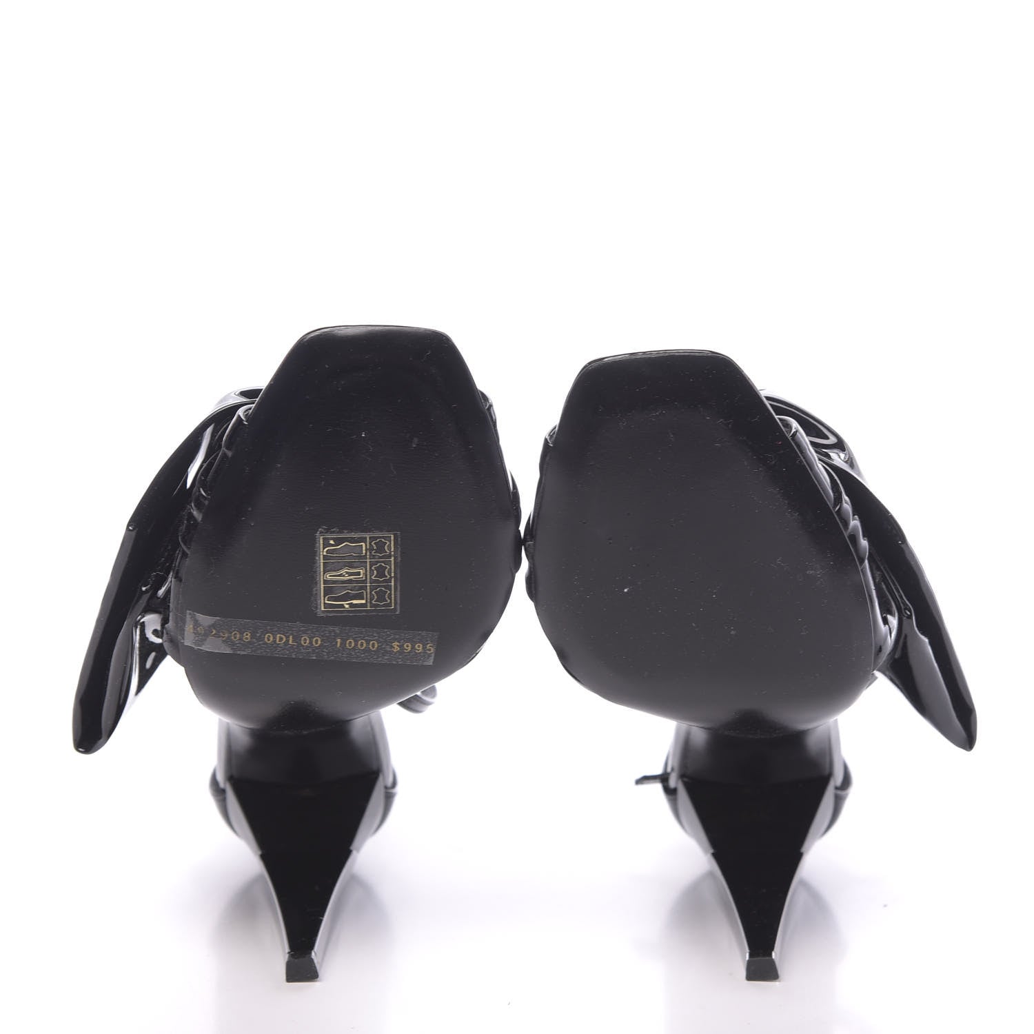 Saint Laurent Patent Calfskin Freja 105 Bow Sandals 35.5 Black 5 of 10
