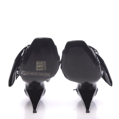 Saint Laurent Patent Calfskin Freja 105 Bow Sandals 35.5 Black 5 of 10