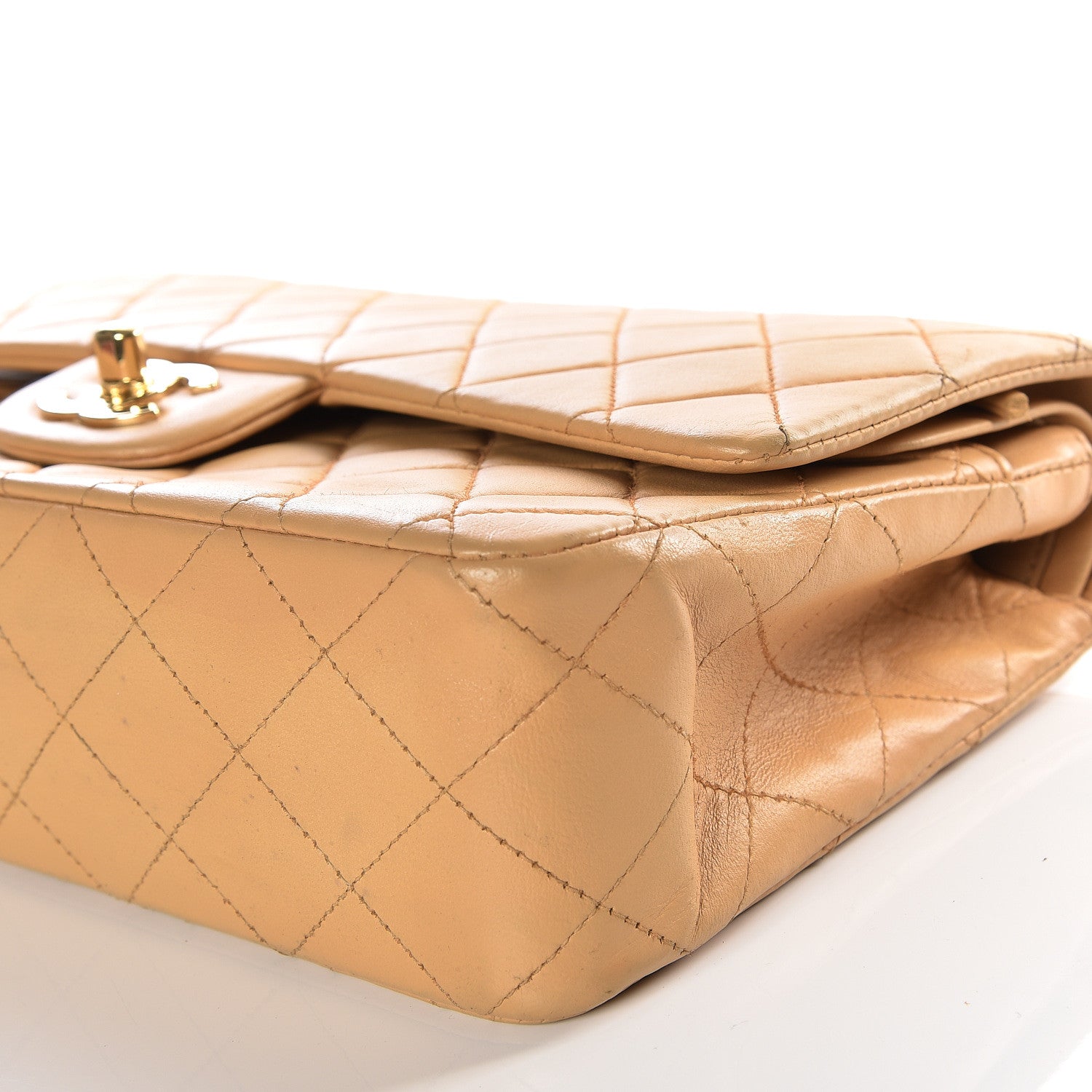 Chanel Lambskin Quilted Medium Double Flap Beige 8 of 14