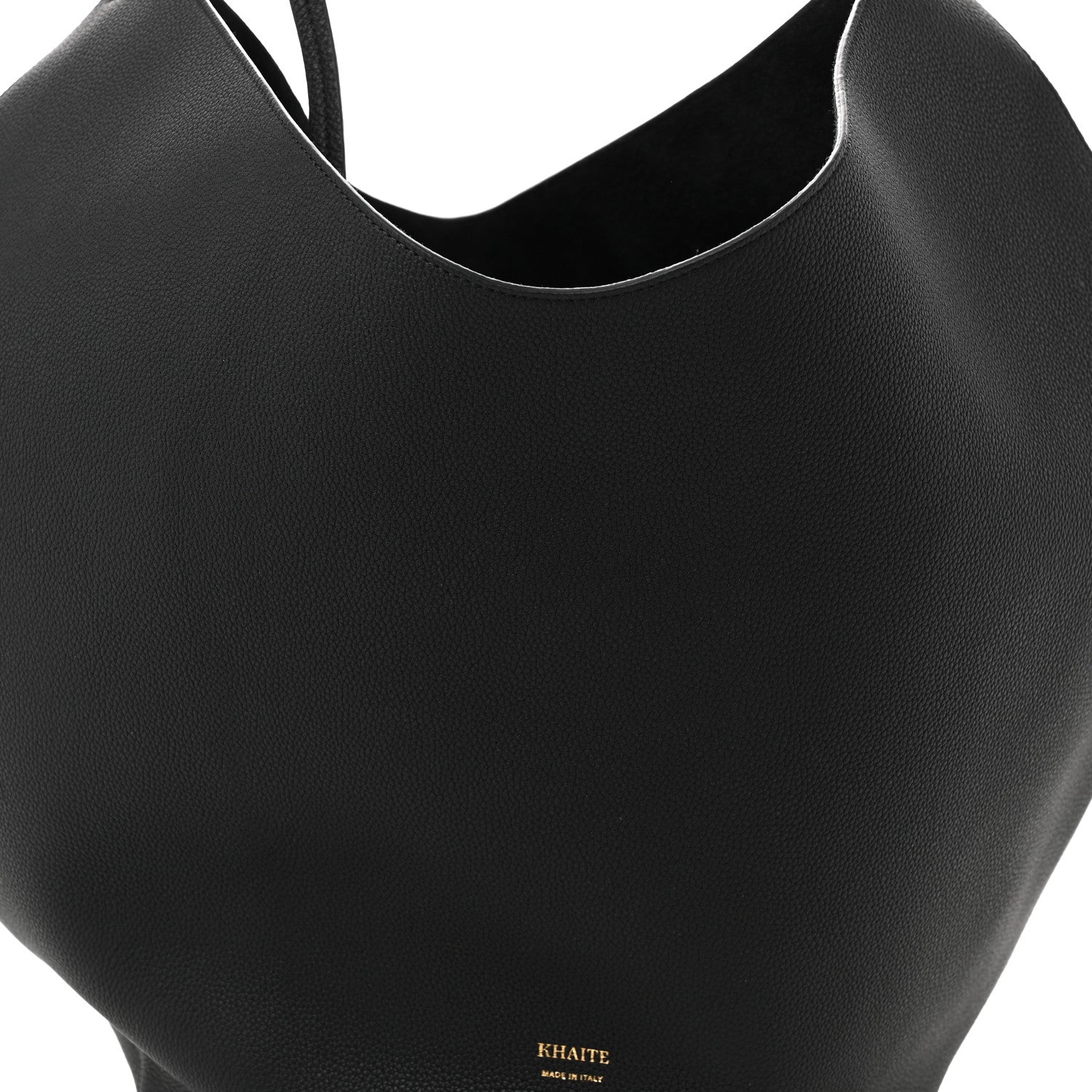 Khaite Pebbled Sport Calfskin Medium Lotus Tote Black 8 of 10