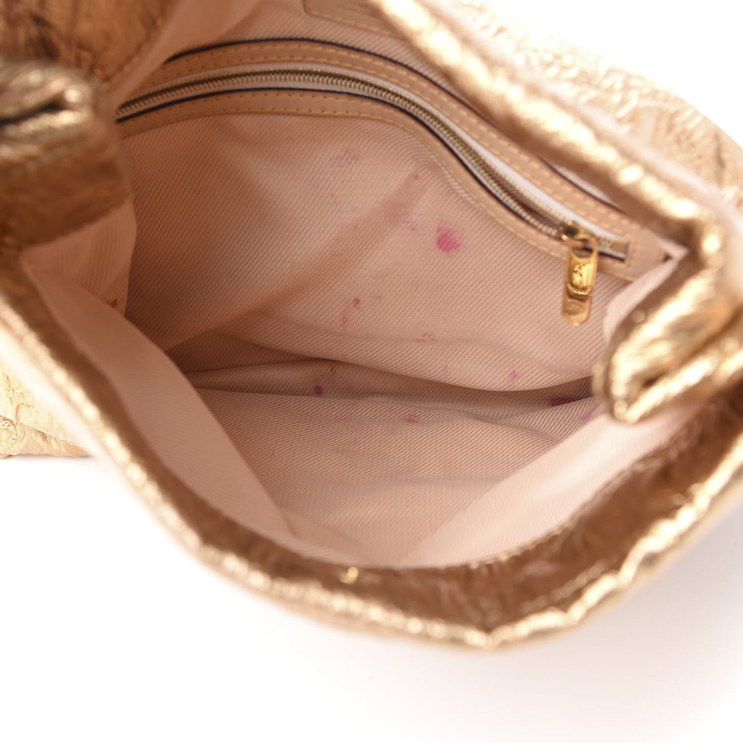 Jacquard Quilted Monogram Limelight Clutch MM Gold