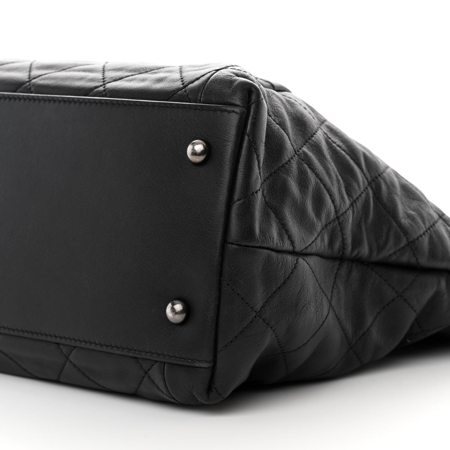 Chanel Calfskin Quilted Large Coco Pleats Tote Black 10 of 14