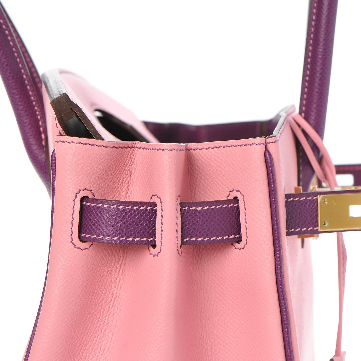 Epsom Horseshoe Bi Color Birkin 30 Rose Confetti Anemone