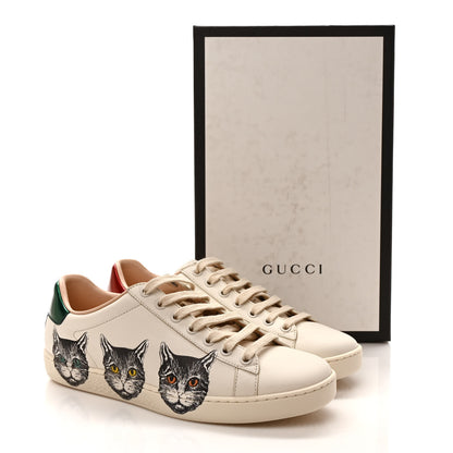 Gucci Calfskin Mystic Cat Print Womens Ace Sneakers 38 White 10 of 10