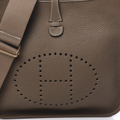 Hermes Taurillon Clemence Evelyne III PM Etoupe 9 of 10