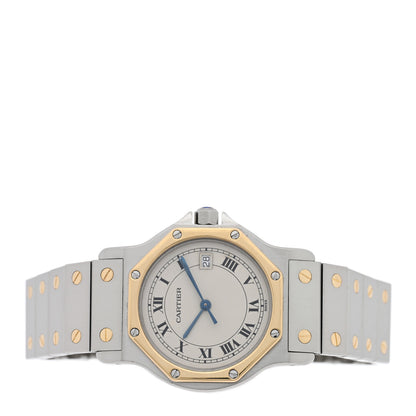 Cartier Stainless Steel 18K Yellow Gold 29mm Santos Octagon Quartz Watch 2 of 5