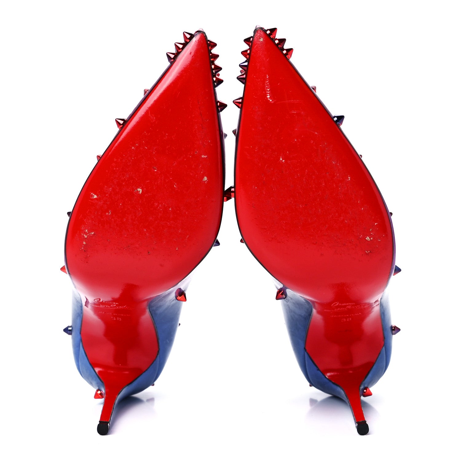 Christian Louboutin Patent Scarabe Degraspike 100 Pumps 38 Rose Digitale 5 of 8