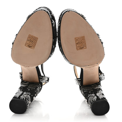 Jimmy Choo Suede Crystal Supernova Maple 125 Platform Pumps 39 Black 5 of 7