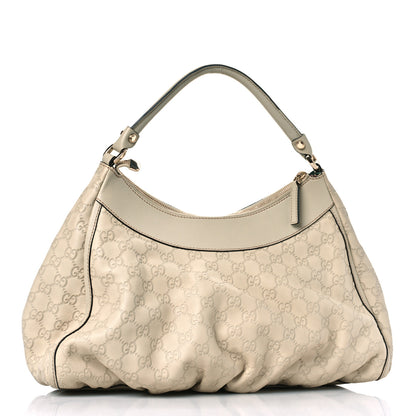 Gucci Guccissima Large D Gold Ring Hobo Off White 2 of 12