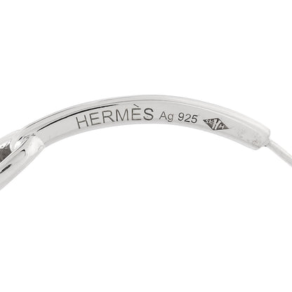 Hermes Sterling Silver GM Chain d'Ancre Enchainee Hoop Earrings 4 of 5