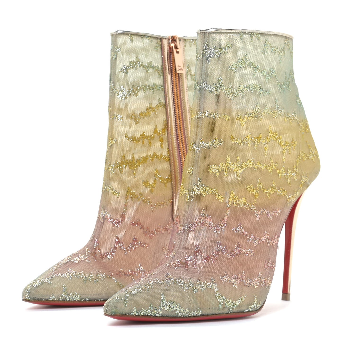 Rete Tulle Nancy Bootie 100 Ankle Boots 38.5 Multicolor Blush