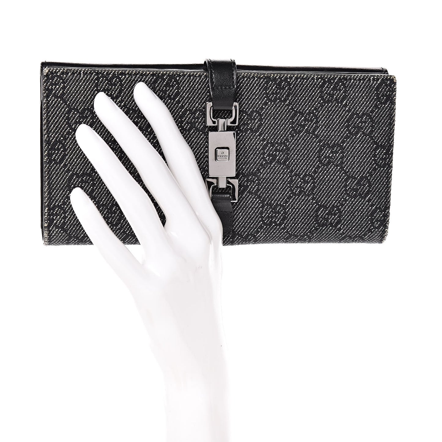 Denim Calfskin Monogram Blake Continental Wallet Black
