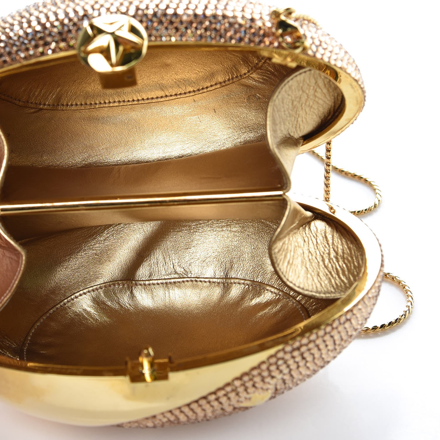 Judith Leiber Crystal Moon and Stars Minaudiere Clutch Gold 5 of 9