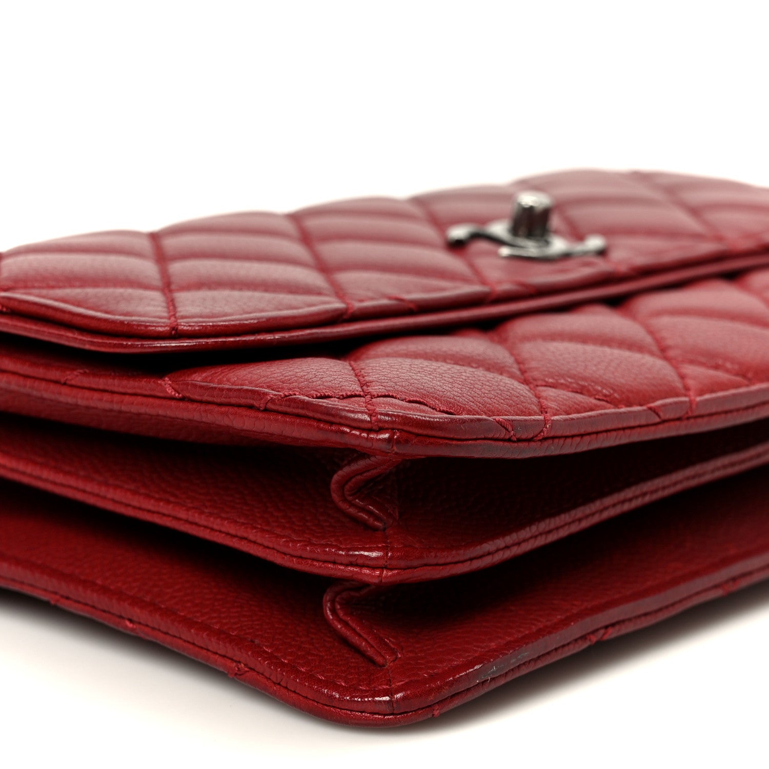 Chanel Caviar Quilted Flap With Chain Red 11 of 12