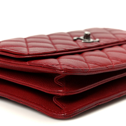 Chanel Caviar Quilted Flap With Chain Red 11 of 12
