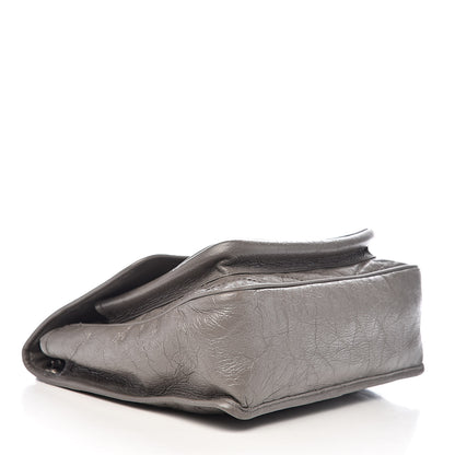Saint Laurent Crinkled Calfskin Matelasse Monogram Medium Niki Chain Satchel Fog 4 of 10