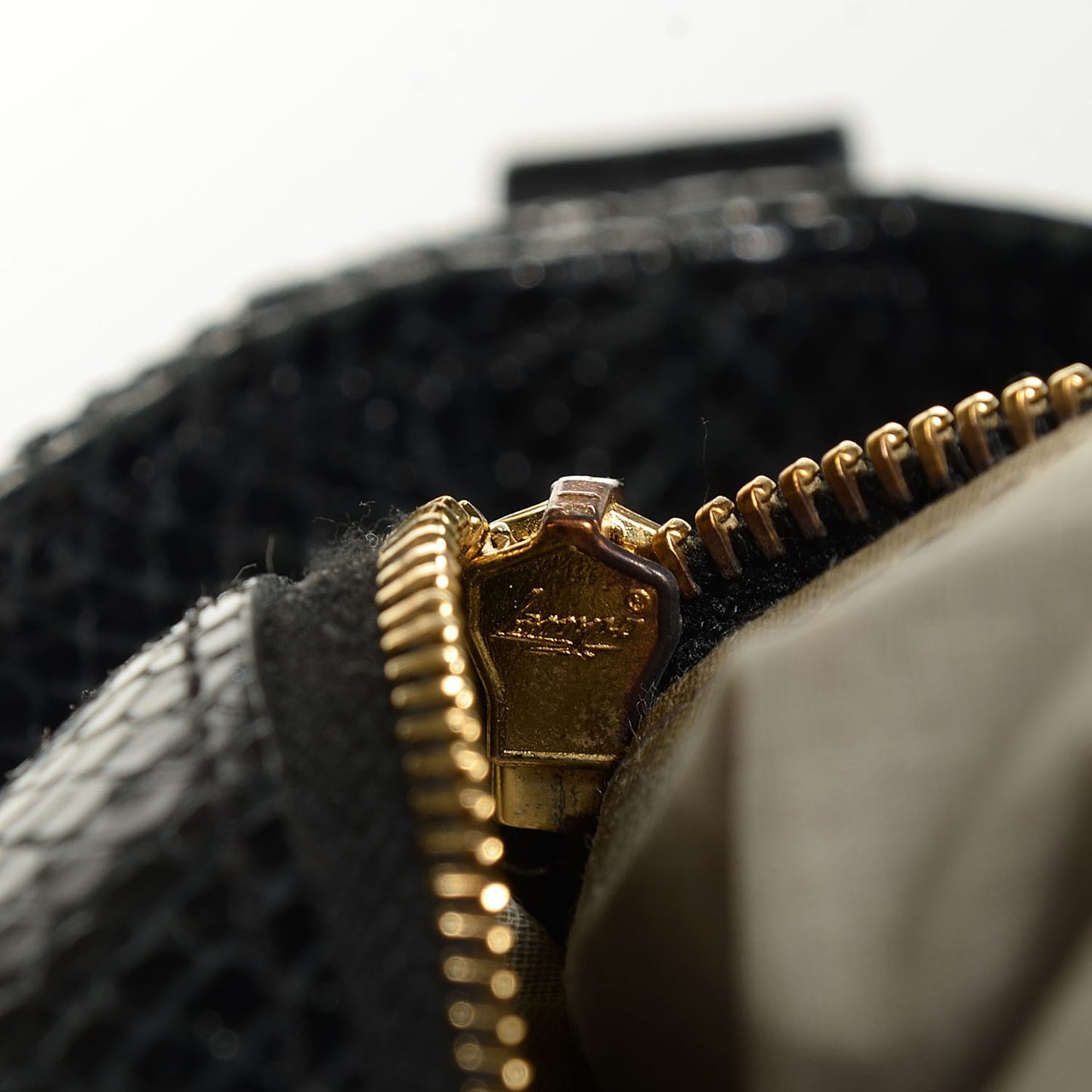 Python Embossed The Large Single Flap Black