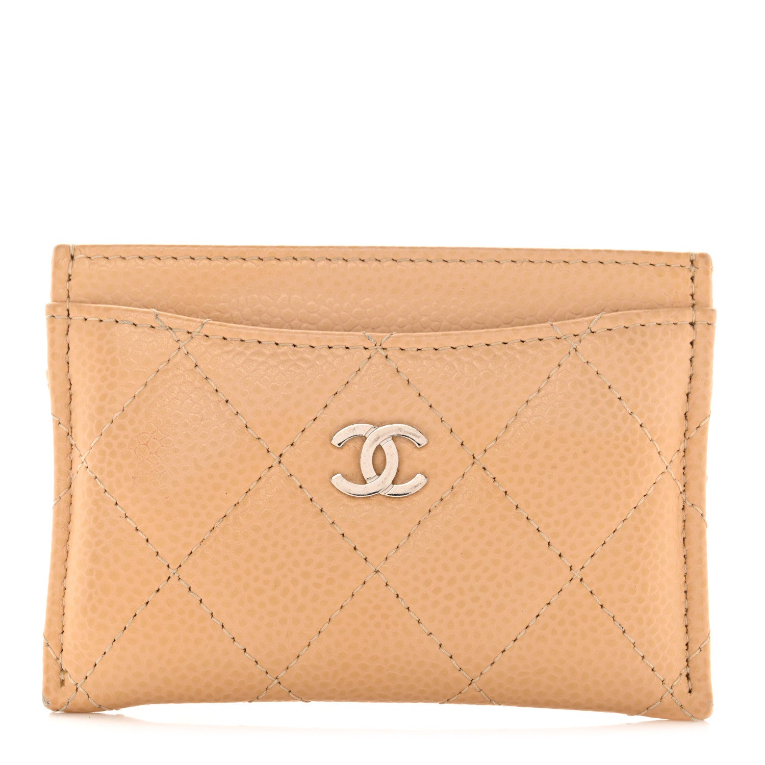 Chanel Caviar Quilted Card Holder Beige 1 of 13