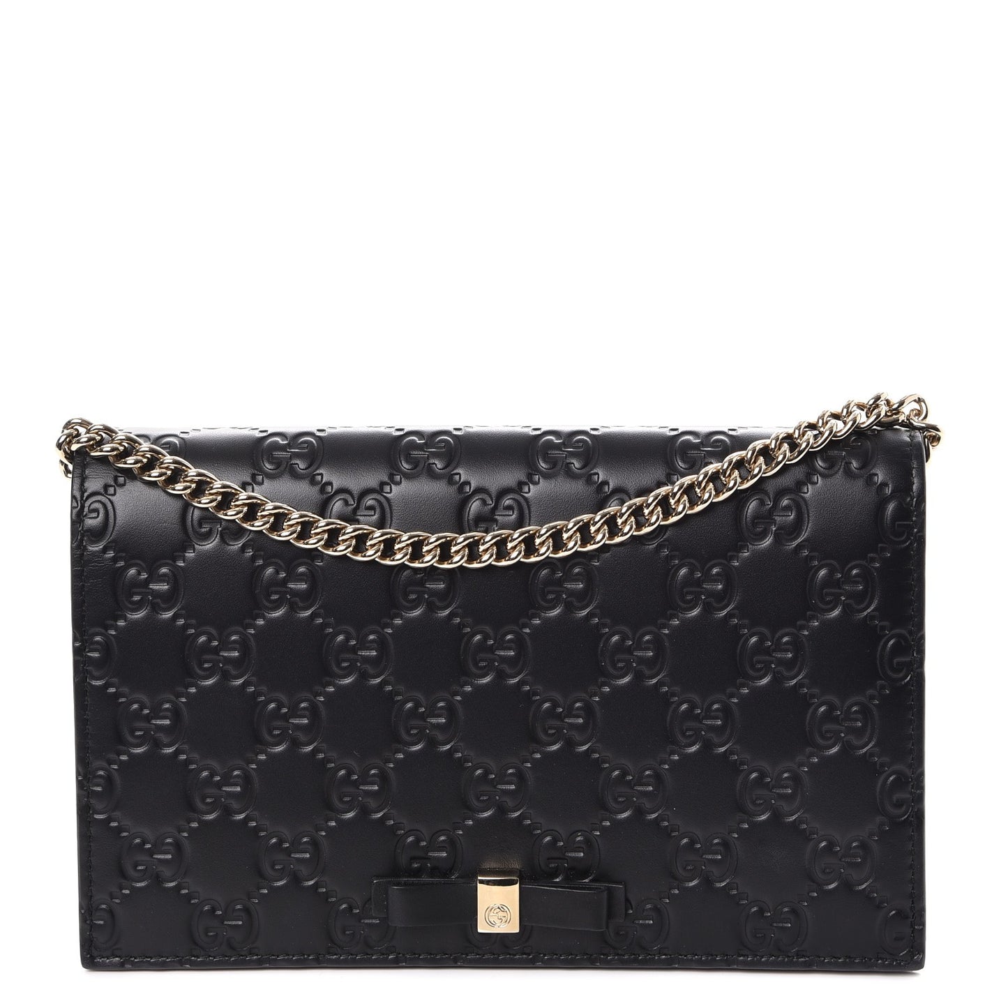 Guccissima Signature Bowy Chain Wallet Black