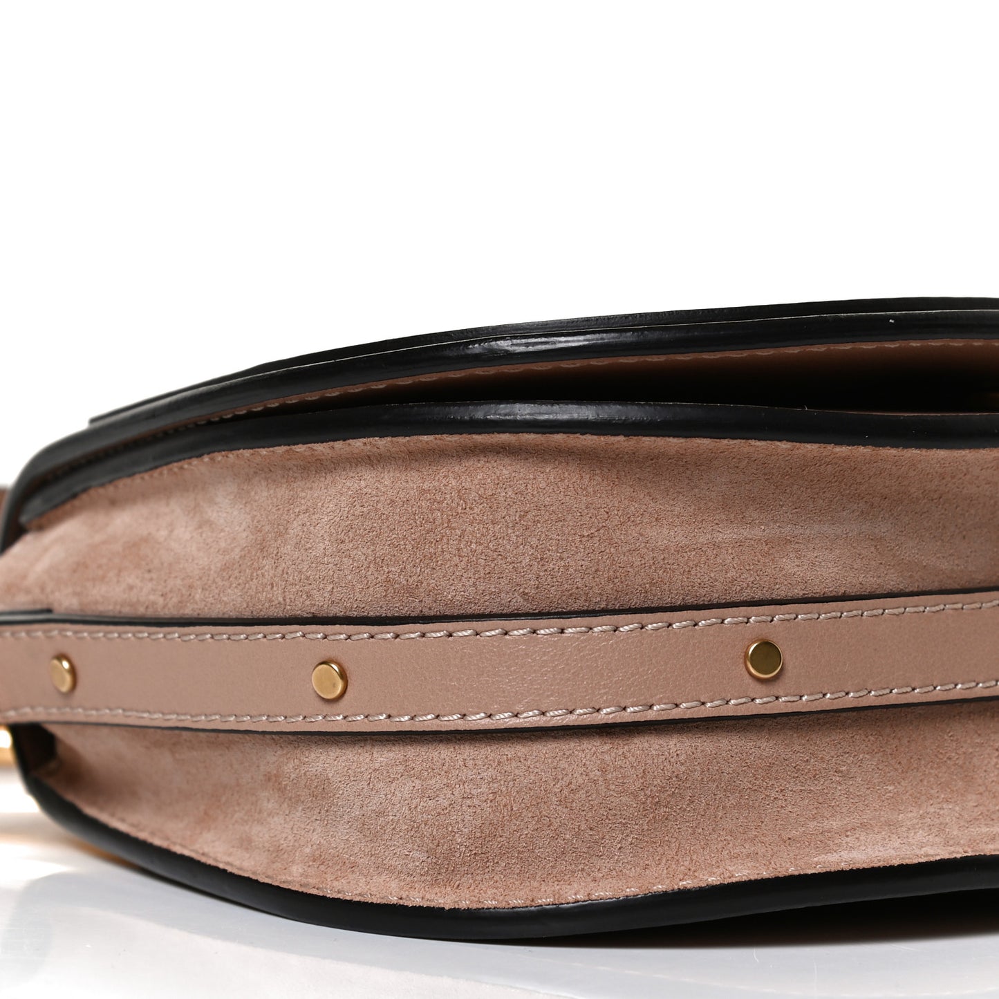 Calfskin Suede Small Nile Bracelet Bag Biscotti Beige