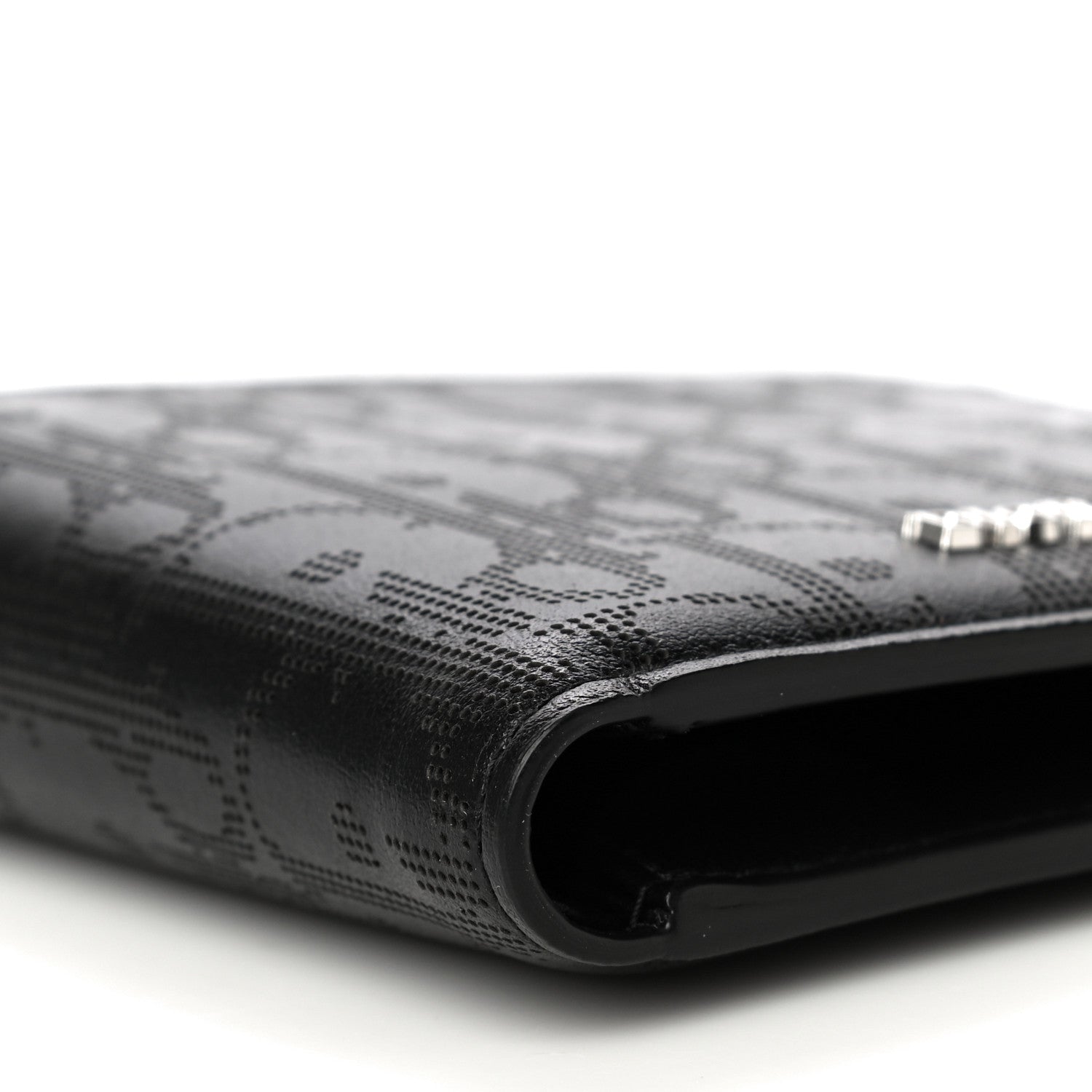 Christian Dior Calfskin Perforated Oblique Bi-Fold Do Galaxy Wallet Black 5 of 10