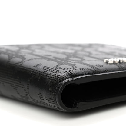 Christian Dior Calfskin Perforated Oblique Bi-Fold Do Galaxy Wallet Black 5 of 10
