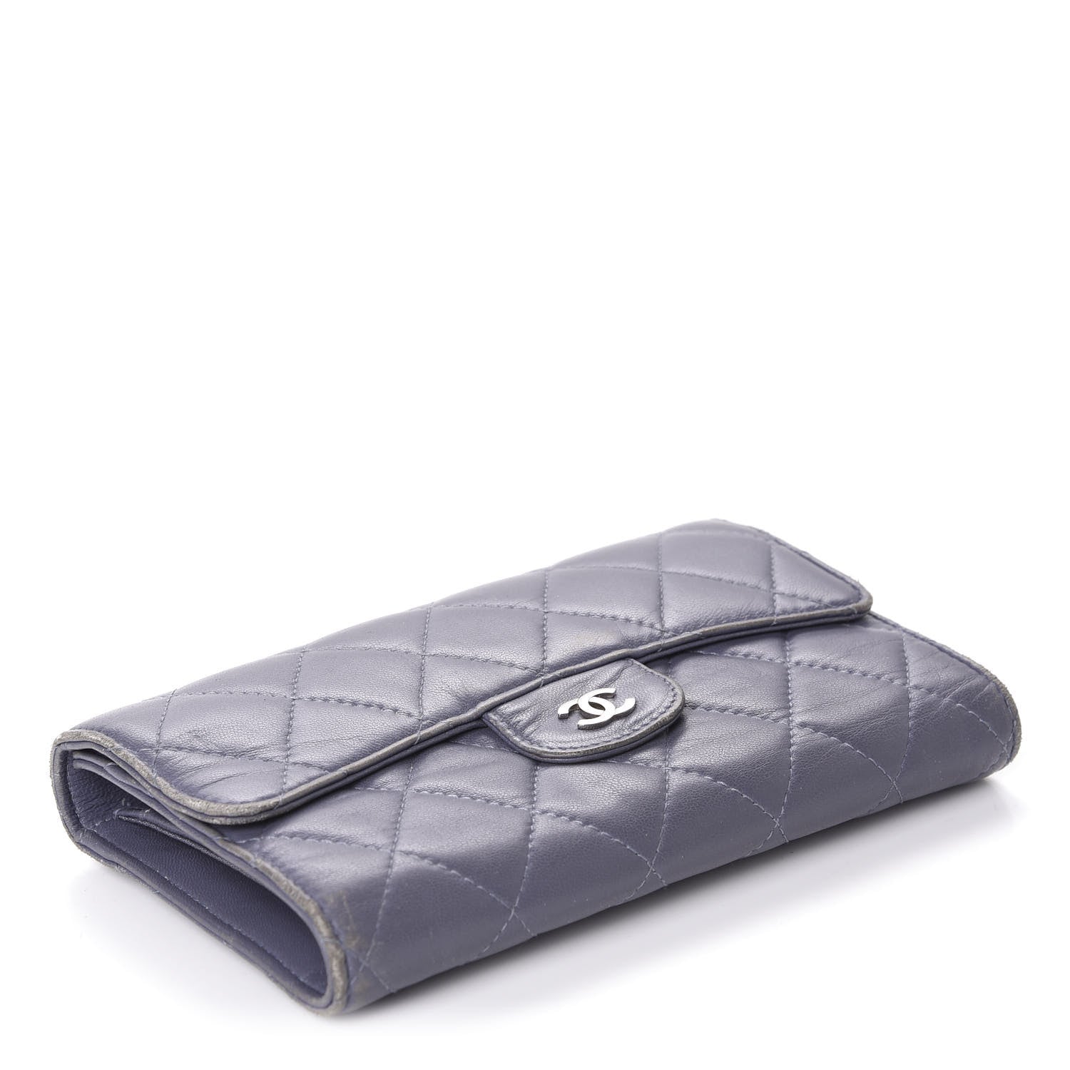 Chanel Lambskin Quilted Large Flap Wallet Purple 4 of 15