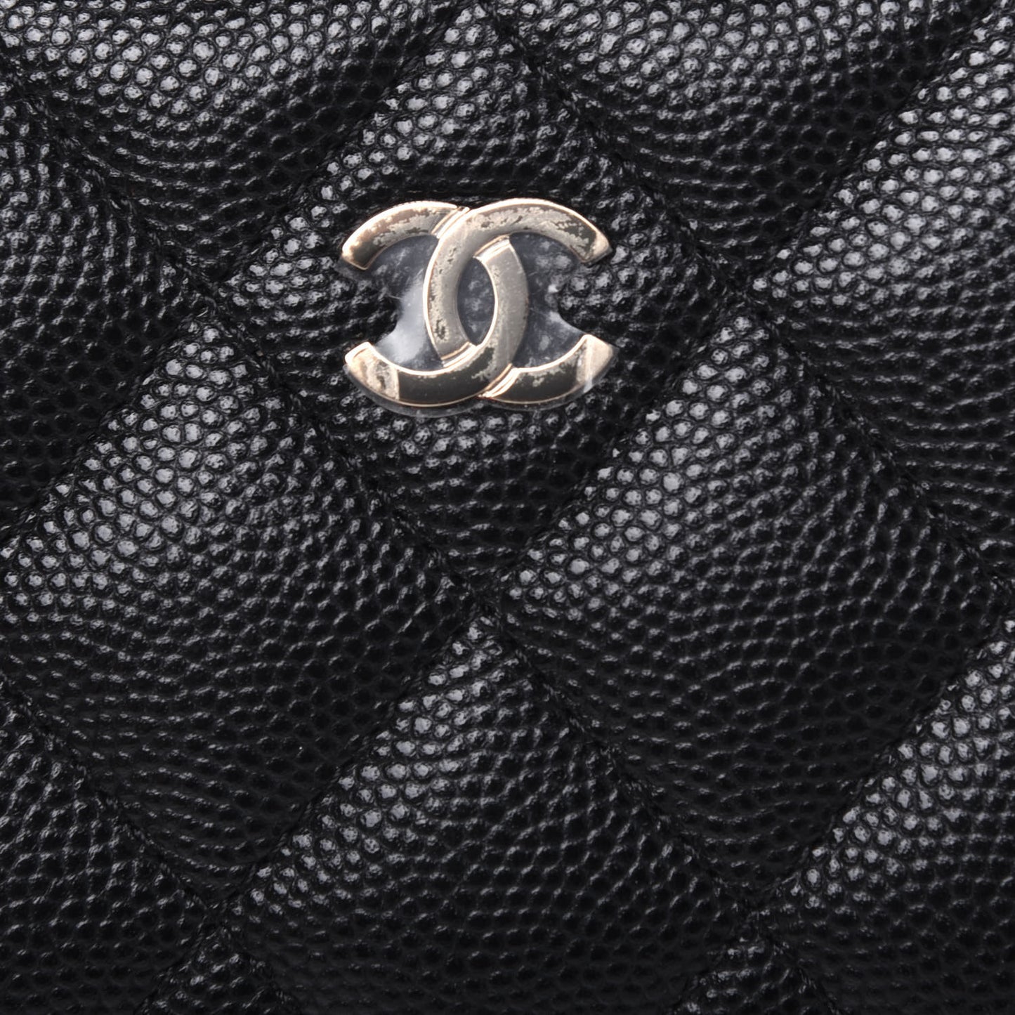 Caviar Quilted Key Holder Case Black